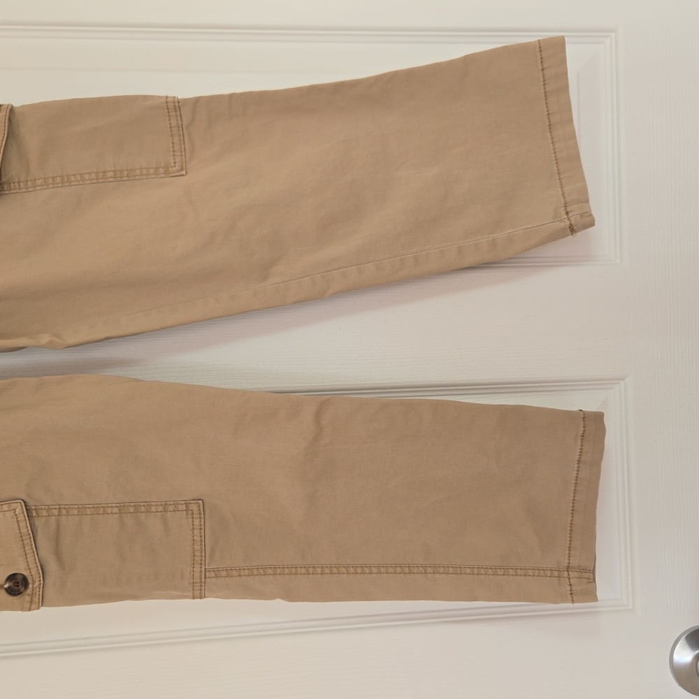 Kensie Jeans The Ella High Rise Straight Khaki Utility Cargo Pants Size 2 / 26 - Picture 6 of 14